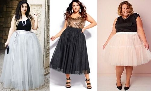 How to wear a tulle skirt plus size without looking fat?