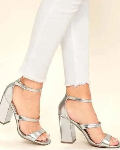 What to wear with silver & metallic heels?