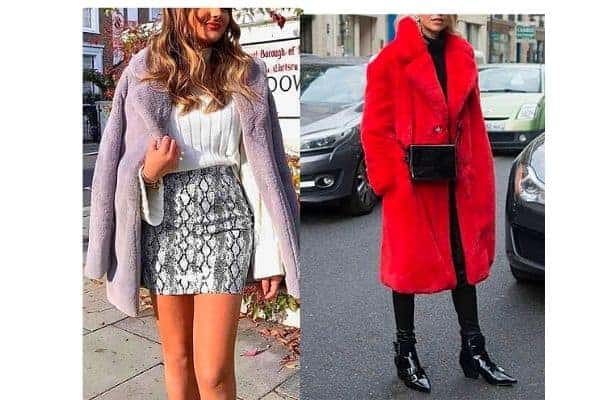 How to wear a fur coat with a dress?