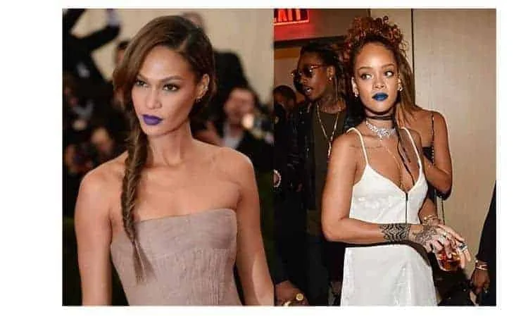 What clothes to wear with blue lipstick