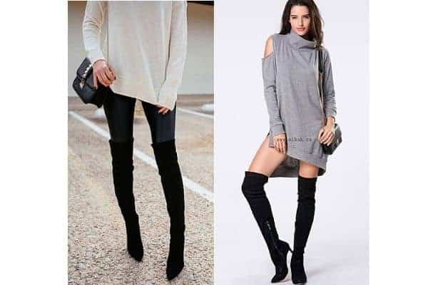 What to wear with flat over the knee boots?