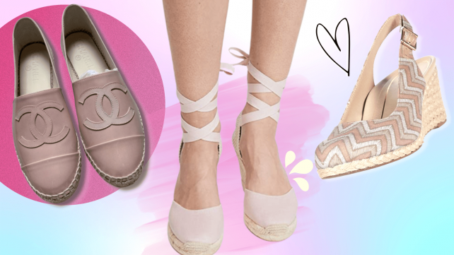 what to wear with pink espadrilles