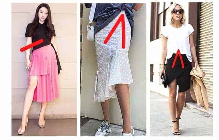 What to wear with an asymmetrical skirt or handkerchief hem skirt? Lady Refines