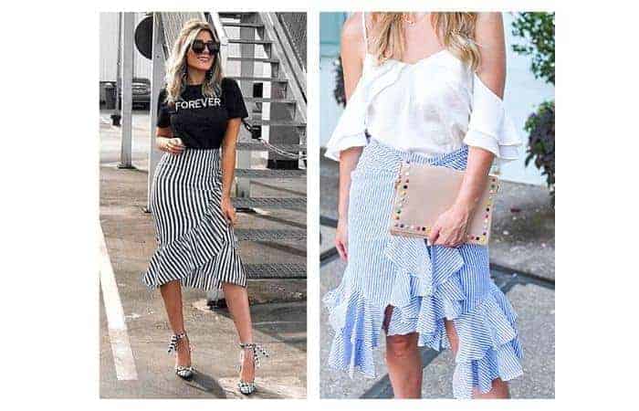 What to wear with an asymmetrical skirt or handkerchief hem skirt?