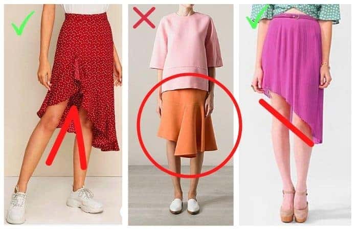 What to wear with an asymmetrical skirt or handkerchief hem skirt?