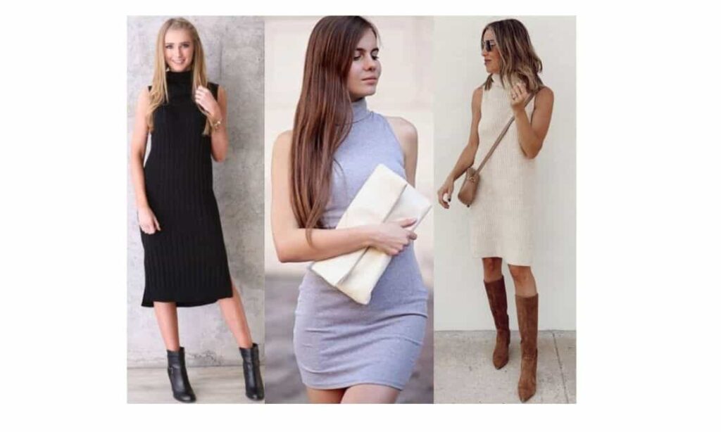 how to wear a sleeveless turtleneck - outfit ideas