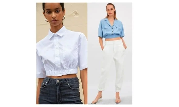 what to wear with cropped button-down shirts