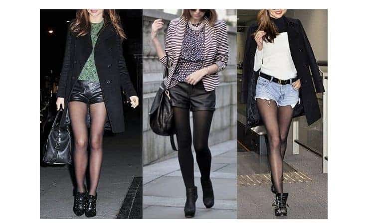 what to wear with shorts and tights