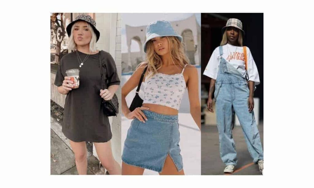 how to wear a bucket hat girl outfit fashion tips