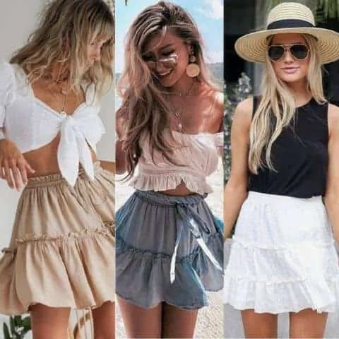 what to wear with a tiered skirt