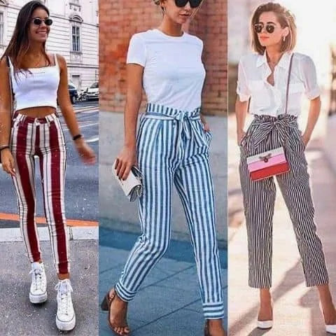 what to wear with striped pants