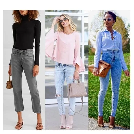 what to wear with acid wash jeans ladies, classy acid wash jeans outfit to work