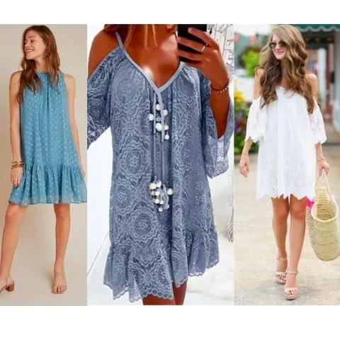 what to wear with tunic dress, wear off-shoulder tunic dress