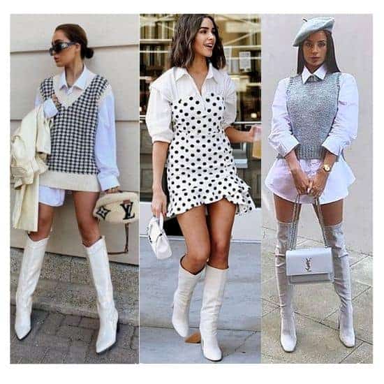 what to wear with white boots ladies