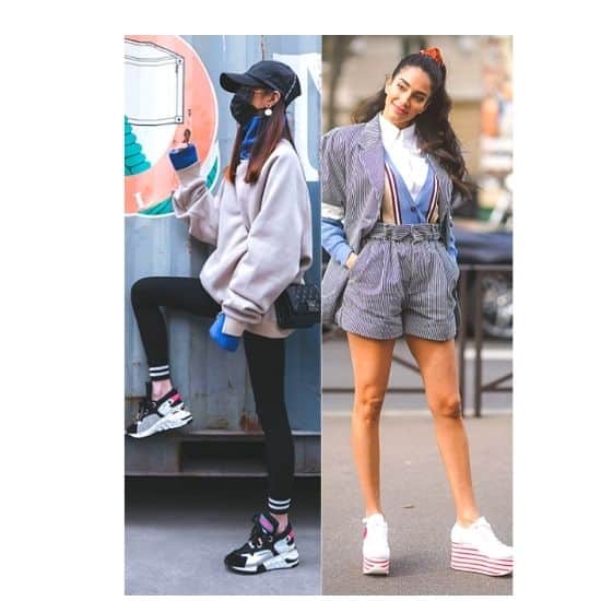 what to wear with platform sneakers ladies, chunky platform sneakers