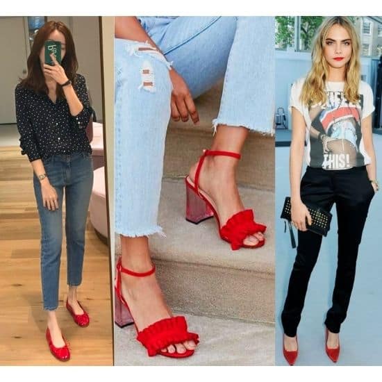 what to wear red shoes ladies, what to wear with red heels