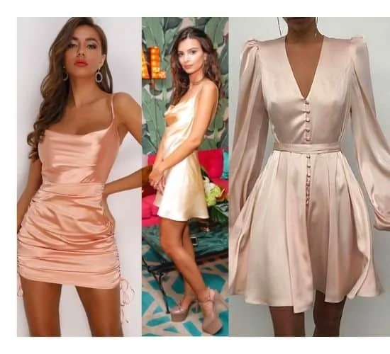 satin and silk dress outfit ideas