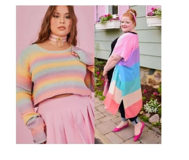 pride outfit ideas plus size, rainbow outfits for pride