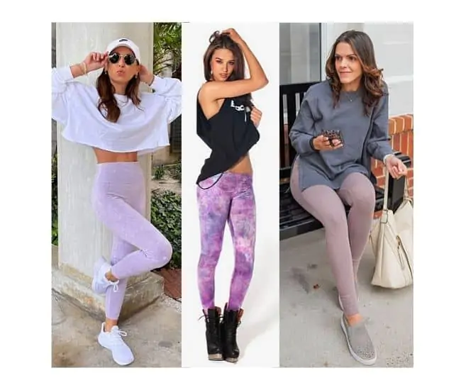 what to wear with lavender lilac leggings