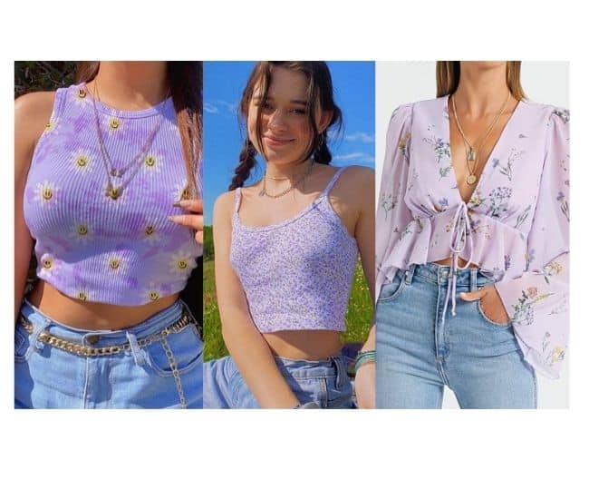 what to wear with lavender lilac top