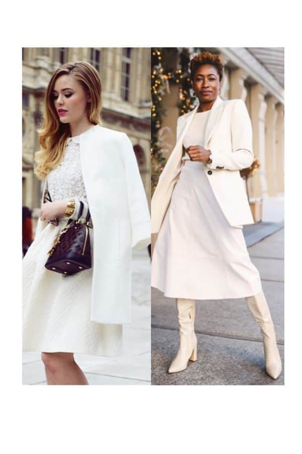 All white winter party outfits