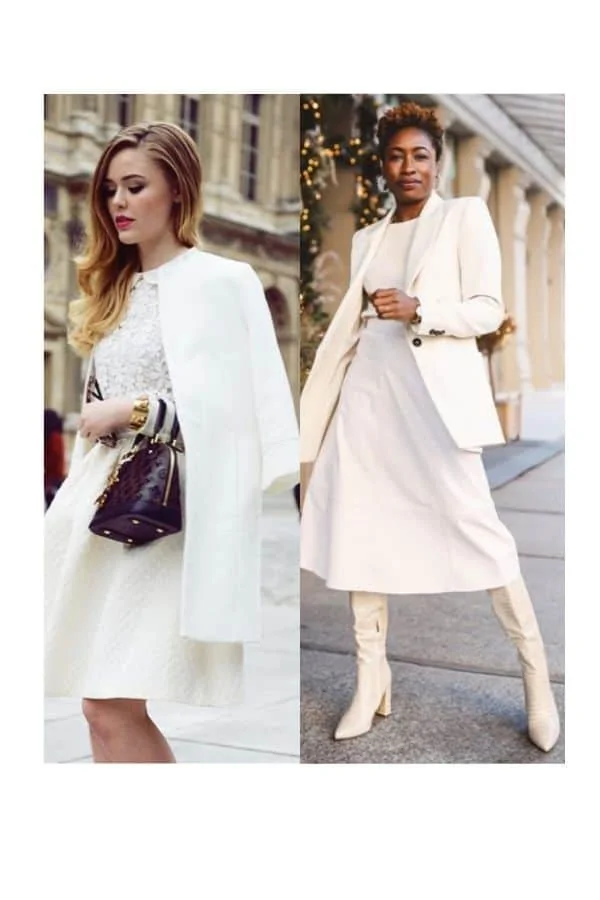All white winter party outfits