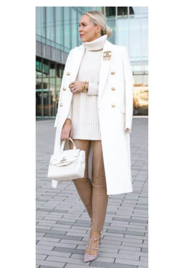 How to wear white coats in winter