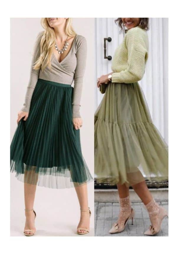How to wear green tulle skirt