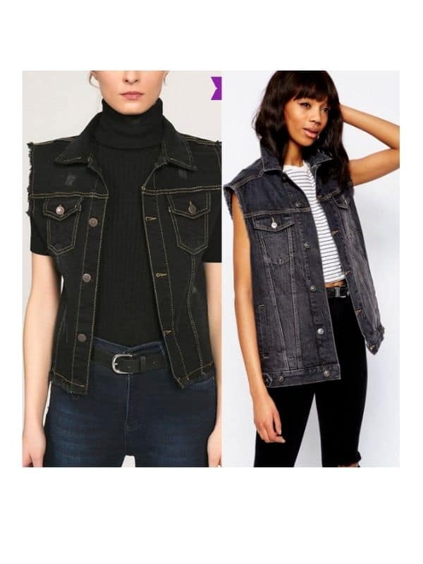 black denim vest outfit ideas