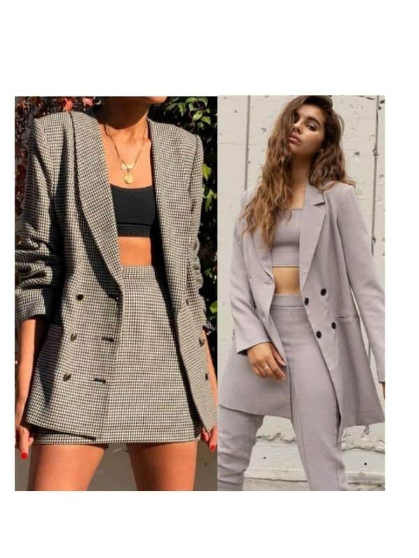 Double breasted blazer co-ord set
