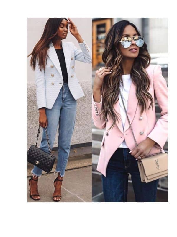 double breasted blazer outfit