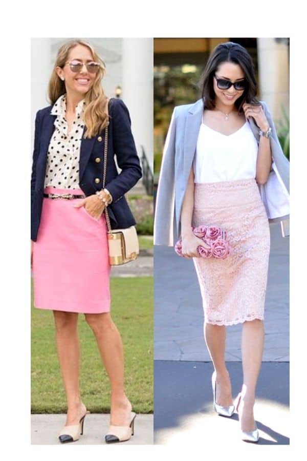 How to wear a pink pencil skirt