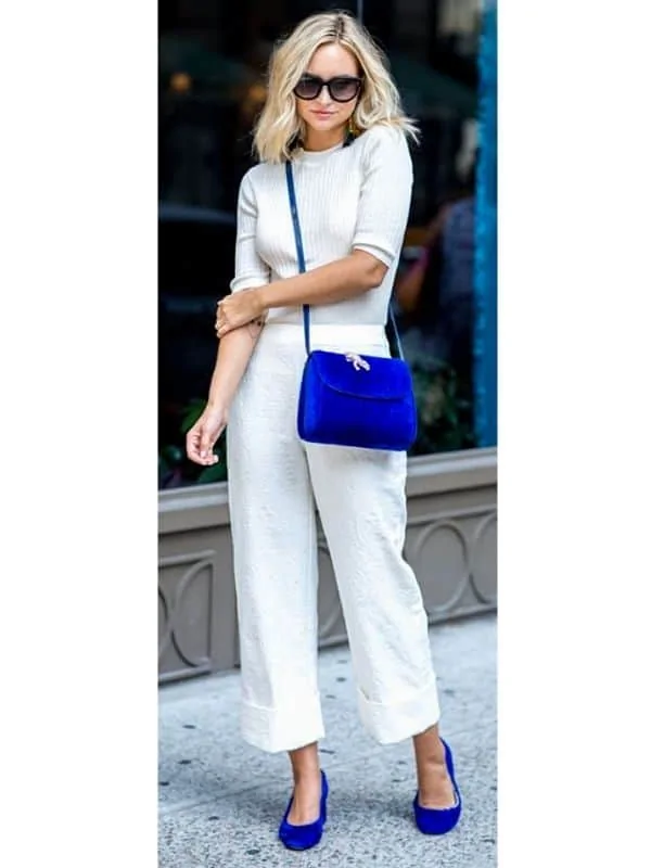 royal blue and white outfit ideas