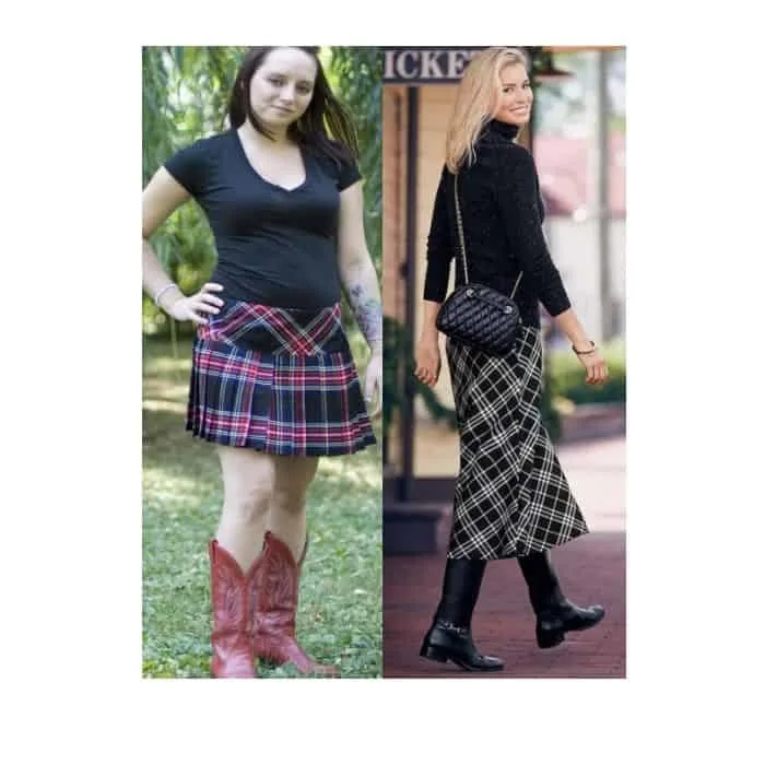 Pair kilt with knee high boots for a Scottish look