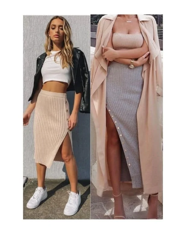 What top to wear with knitted skirt