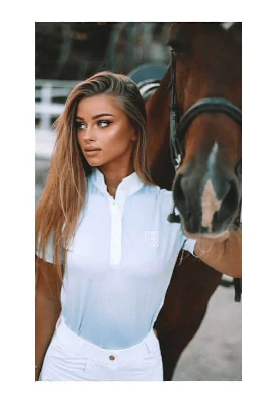 Posh equestrian outfit with polo & riding pants