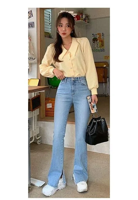 Cute korean outfits with jeans