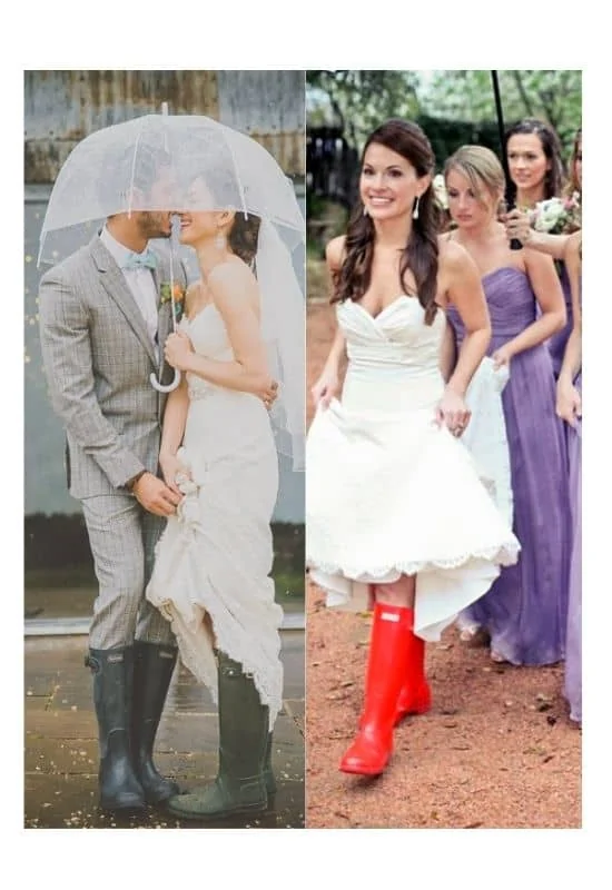 what to wear to a cold rainy wedding wellies