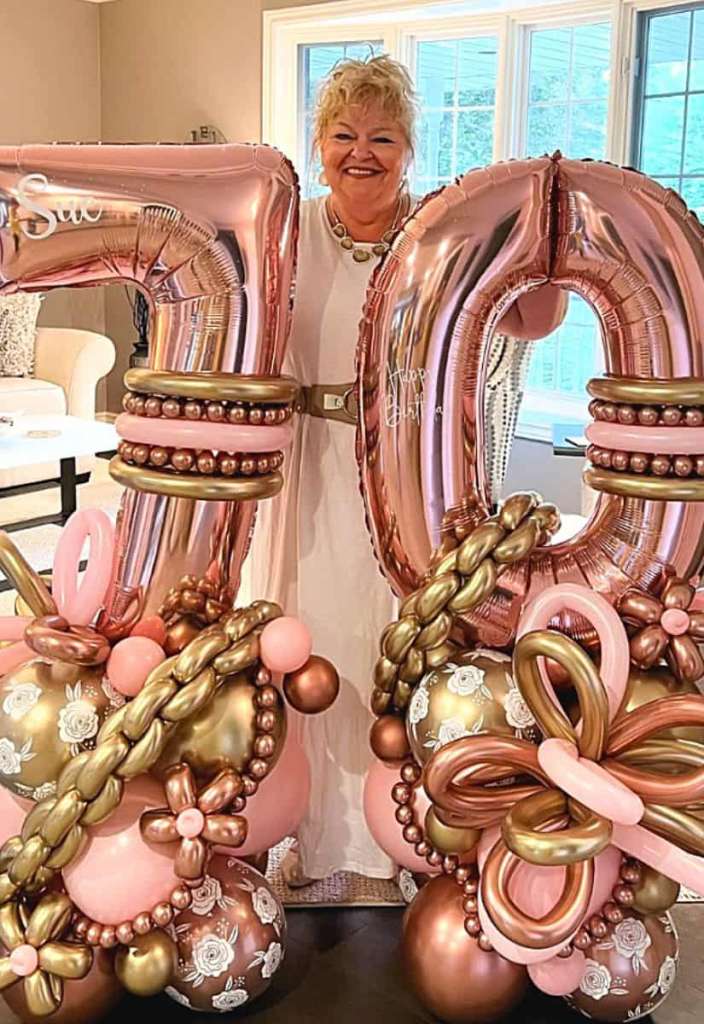 Feminine pink 70th birthday party ideas