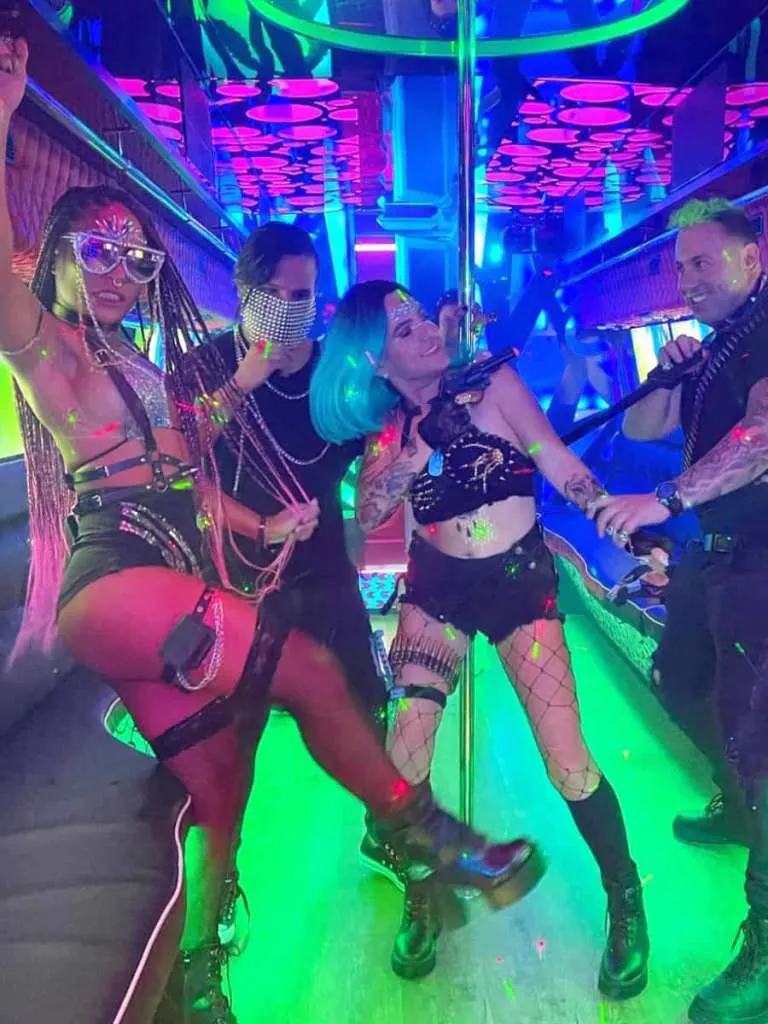 rave party bus theme