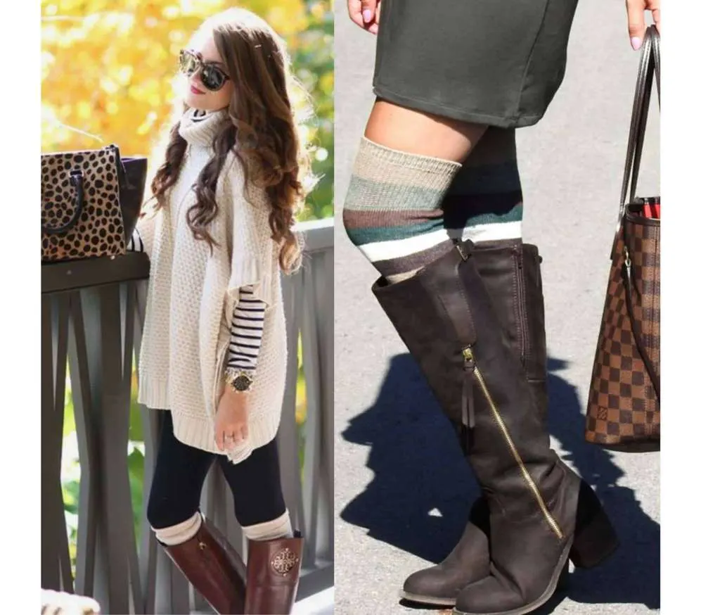 socks and mid-calf boots