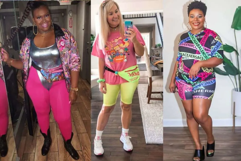 90's Aerobic party outfits plus size