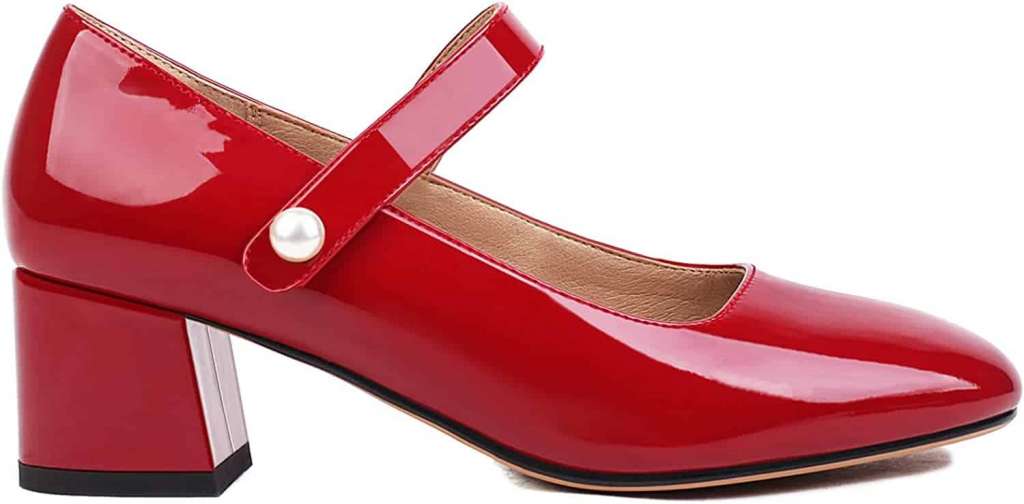 red mary janes shoes