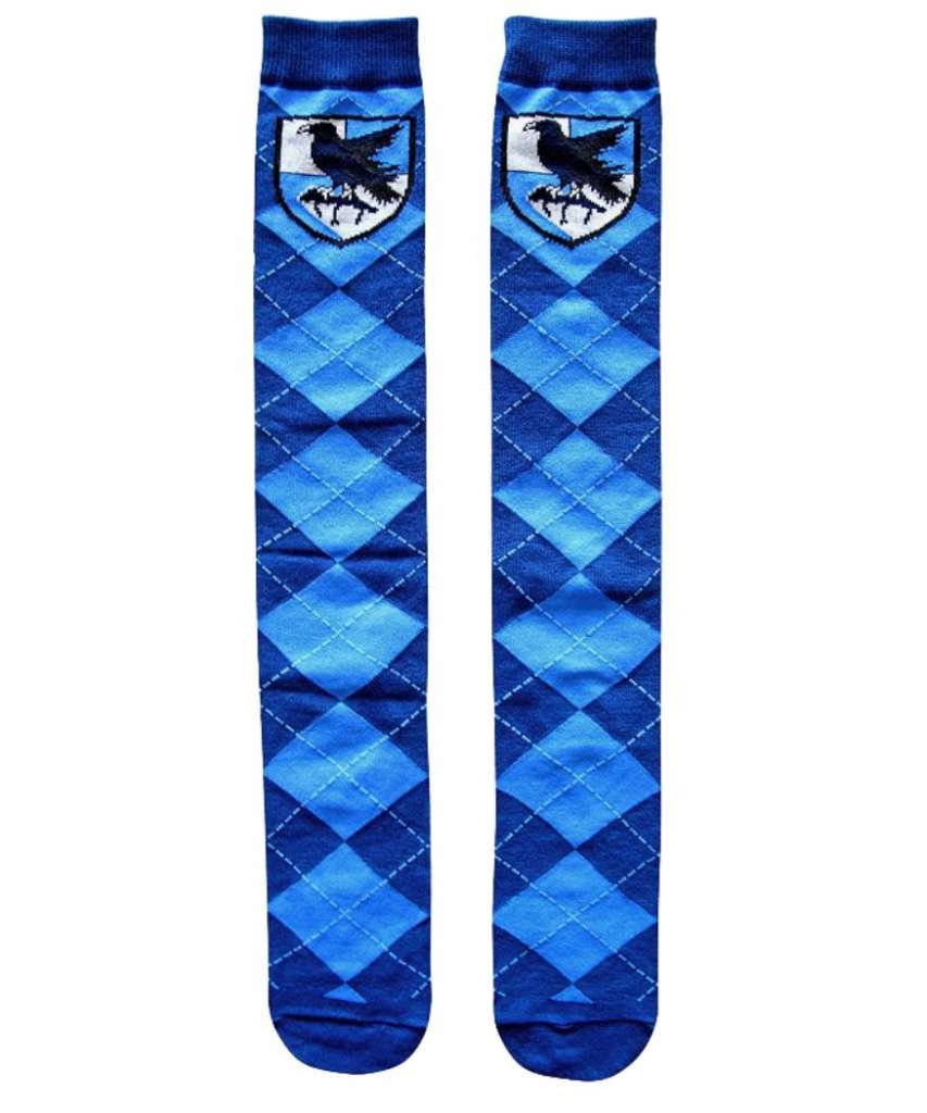 blue Ravenclaw argyle socks