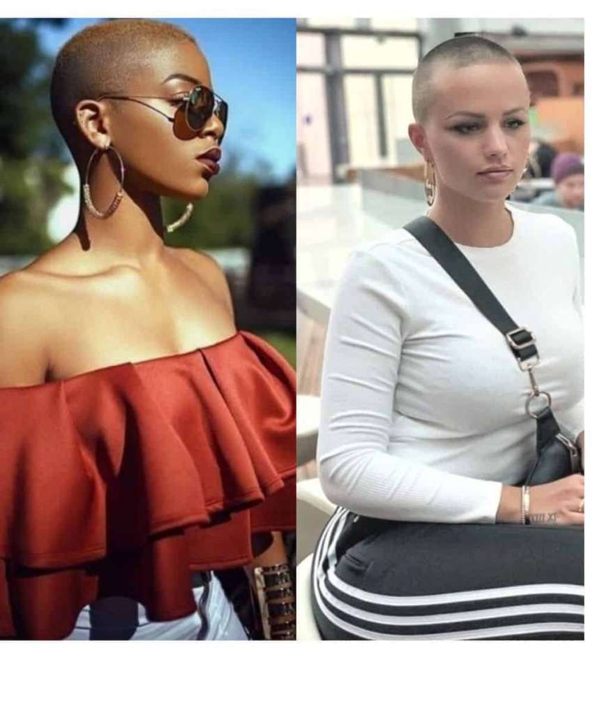 how to style a shaved head woman