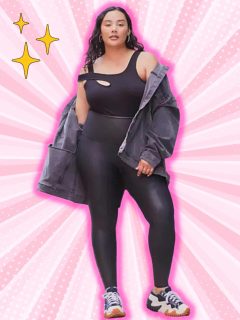 Plus size faux leather leggings outfits