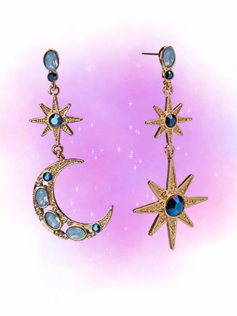 celestial Moon Star drop earrings amazon