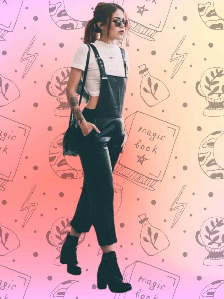 gothic witch dungarees