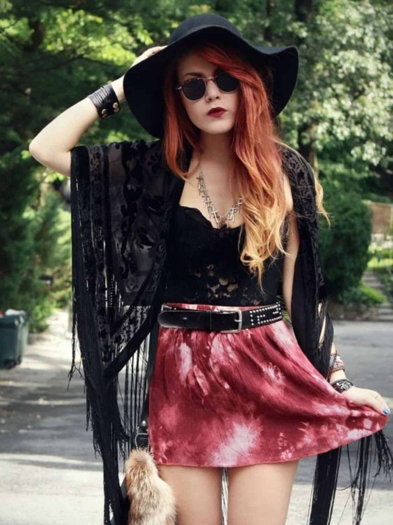Gothic witch pink skirt