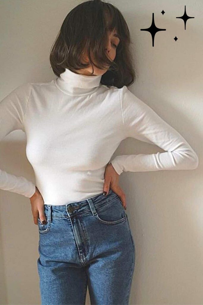 French chic white top and jeans hot